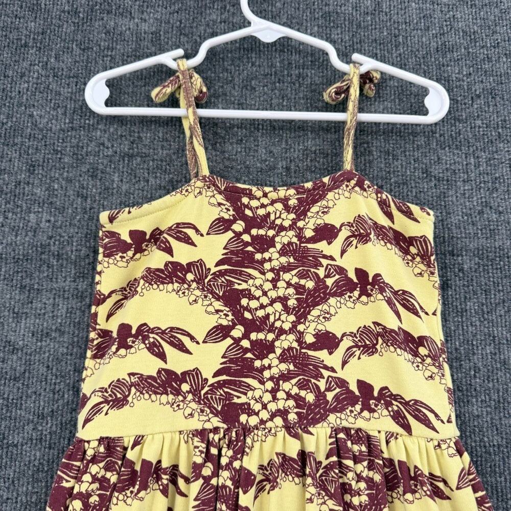 Kate Quinn Girls Sun Dress Size 5 Chili Wisteria Vine Tie Shoulders Button Front - Picture 7 of 10